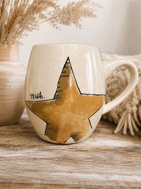 Rae Dunn Mug Star‎ “Wish” Farmhouse Coffee Cup